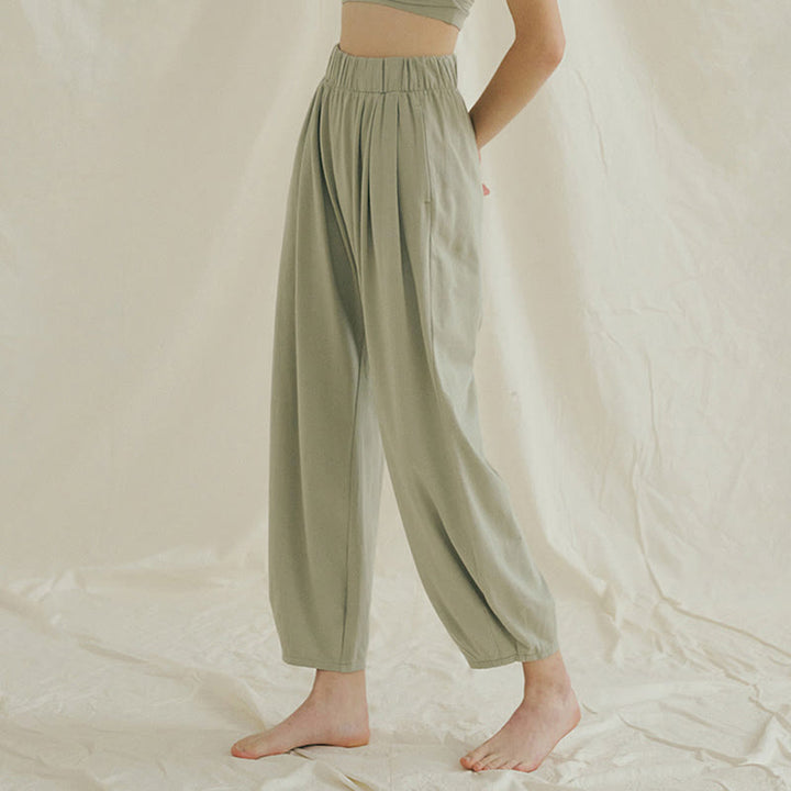 Pantalones harén Leica holgados, informales, transpirables y con bolsillos para mujer de Buddha Stones - image 16