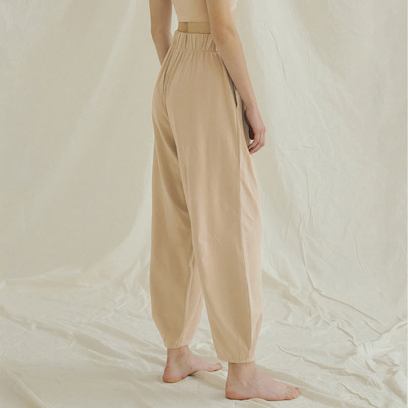 Pantalones harén Leica holgados, informales, transpirables y con bolsillos para mujer de Buddha Stones - image 4