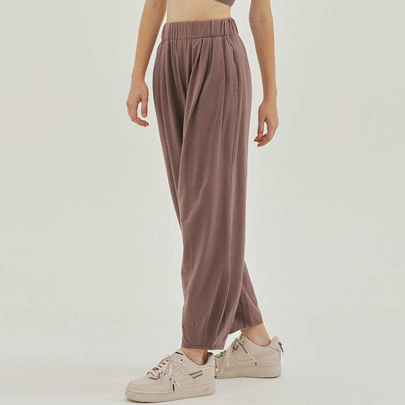 Pantalones harén Leica holgados, informales, transpirables y con bolsillos para mujer de Buddha Stones - image 22