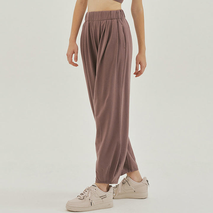 Pantalones harén Leica holgados, informales, transpirables y con bolsillos para mujer de Buddha Stones - image 22