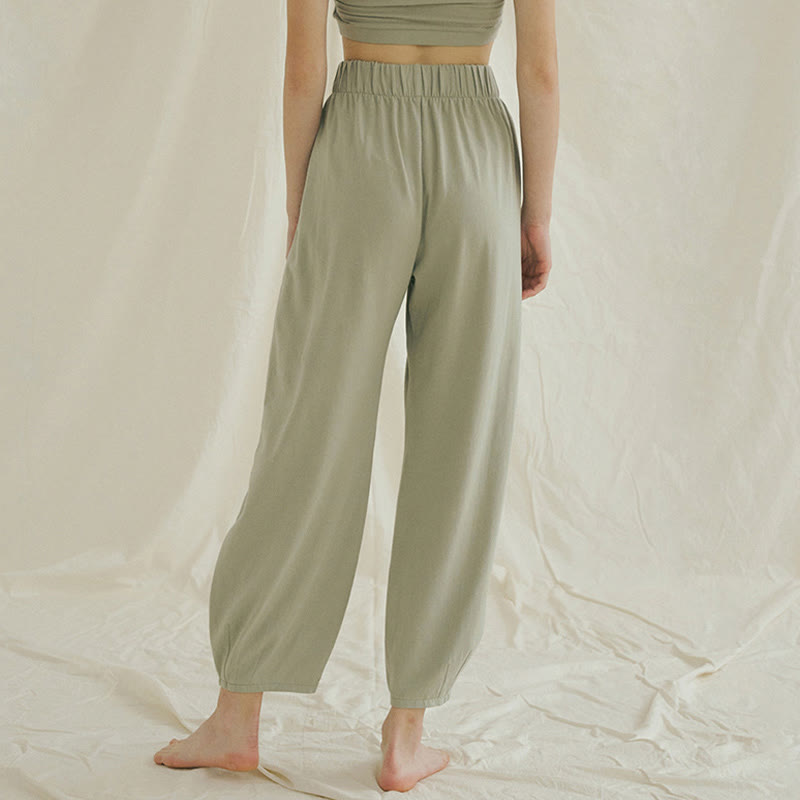 Pantalones harén Leica holgados, informales, transpirables y con bolsillos para mujer de Buddha Stones - image 19