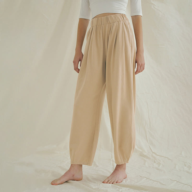 Pantalones harén Leica holgados, informales, transpirables y con bolsillos para mujer de Buddha Stones - image 3