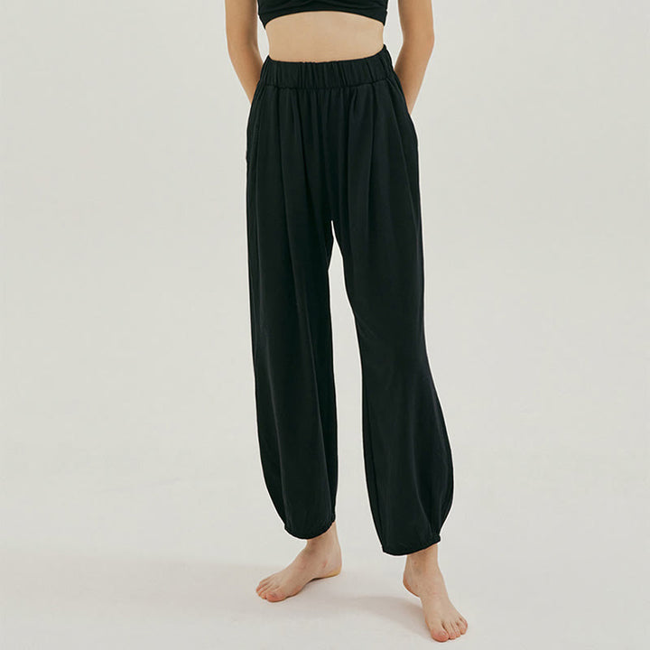 Pantalones harén Leica holgados, informales, transpirables y con bolsillos para mujer de Buddha Stones - Negro - US4，UK/AU8，EU36 (L) - image 8