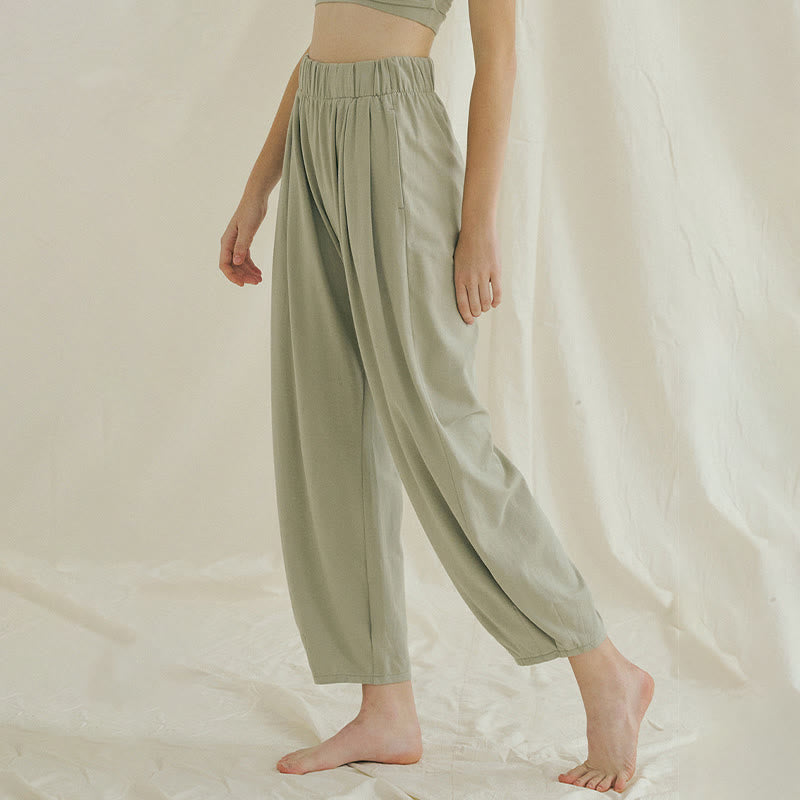 Pantalones harén Leica holgados, informales, transpirables y con bolsillos para mujer de Buddha Stones - image 14