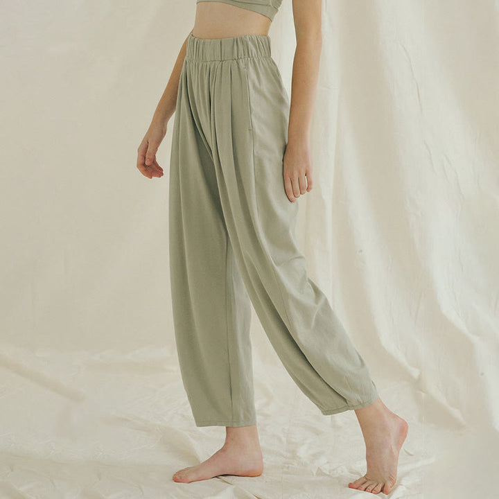Pantalones harén Leica holgados, informales, transpirables y con bolsillos para mujer de Buddha Stones - image 14