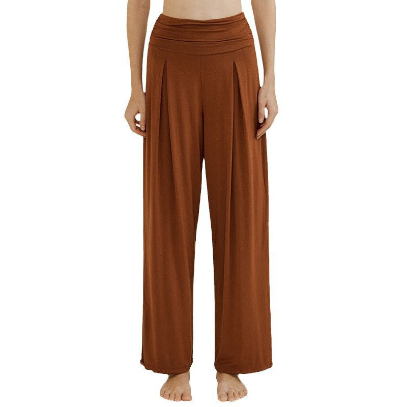 Pantalones de pierna ancha Leica para mujer, holgados, de talle alto y estilo casual con Buddha Stones - image 2