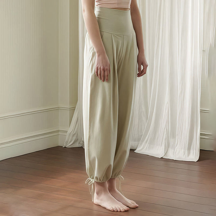 Pantalones Leica para mujer con bolsillos y dobladillo con cordón y estilo casual de Buddha Stones - image 17