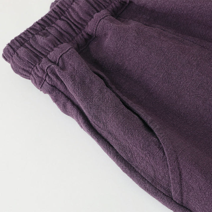 Pantalones anchos de pierna recta, holgados, informales, de algodón ramio, para mujer, con bolsillos, de Buddha Stones