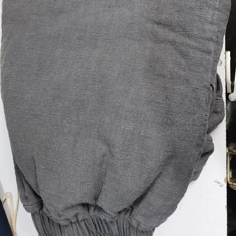 Pantalones anchos de pierna recta, holgados, informales, de algodón ramio, para mujer, con bolsillos, de Buddha Stones