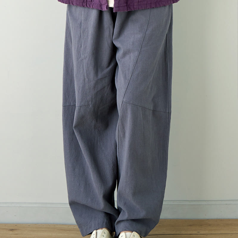 Pantalones casuales holgados de algodón con bolsillos para mujer de Buddha Stones