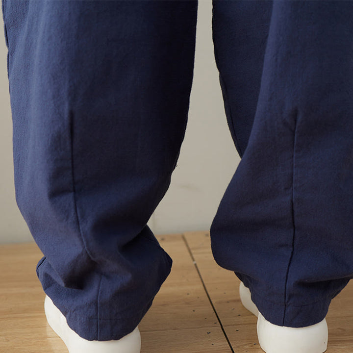 Pantalones casuales holgados de algodón con bolsillos para mujer de Buddha Stones