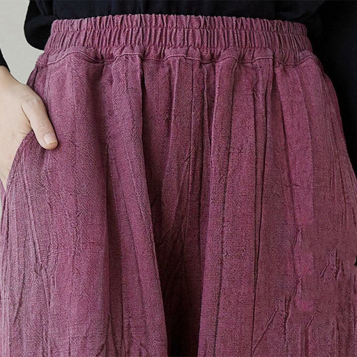 Pantalones de mujer de ramio desgastados, lisos, holgados y casuales con diseño tie-dye y bolsillos de Buddha Stones