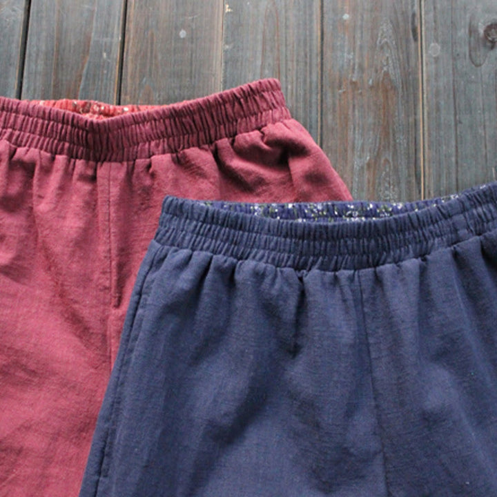 Pantalones anchos de pierna de ramio para mujer, informales, lisos y holgados, con bolsillos, de Buddha Stones