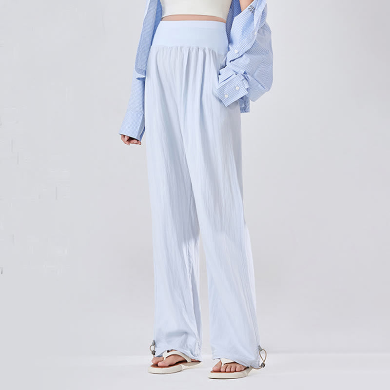 Pantalones anchos de viscosa para mujer, informales, lisos, sueltos, con cintura elástica alta y bolsillos, de Buddha Stones - image 7