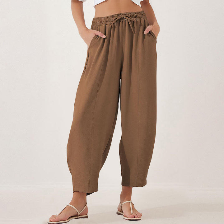 Pantalones casuales holgados con cordón y bolsillos de poliéster de 7/8 de largo para mujer con Buddha Stones - Perú - US16，UK/AU20，EU48 (3XL) - image 21