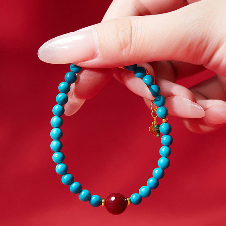 Pulsera purificadora de cinabrio y turquesa de plata de ley 925 con Buddha Stones - image 9