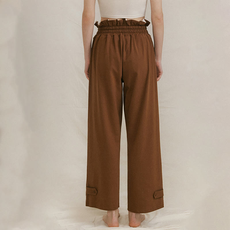 Pantalones holgados de licra con hebillas informales y bolsillos para mujer con Buddha Stones - image 1
