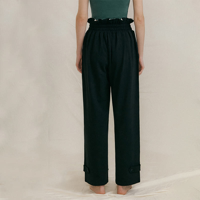 Pantalones holgados de licra con hebillas informales y bolsillos para mujer con Buddha Stones - image 12