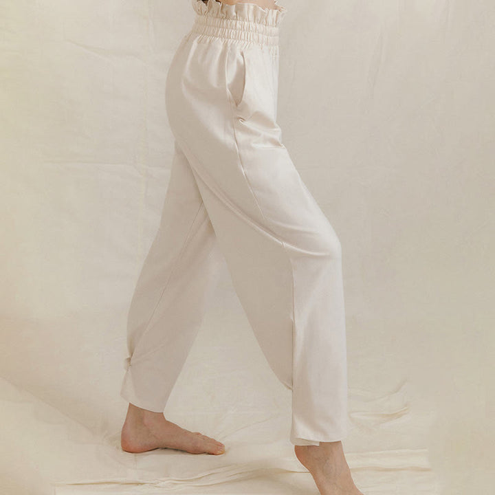 Pantalones holgados de licra con hebillas informales y bolsillos para mujer con Buddha Stones - image 21
