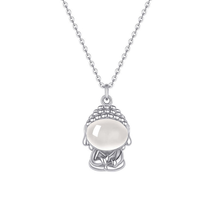 Colgante de collar con Buda positivo sin forma de calcedonia y Buddha Stones en plata de ley 925 - image 10