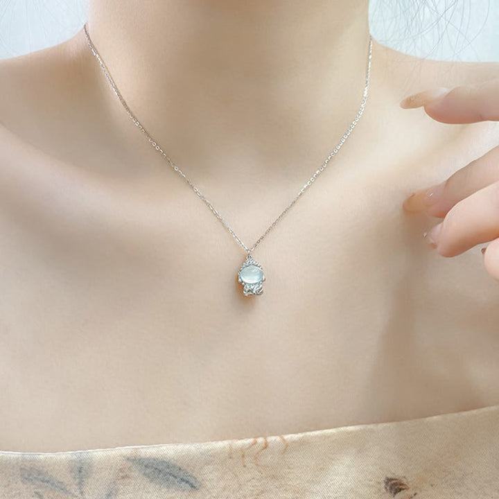 Colgante de collar con Buda positivo sin forma de calcedonia y Buddha Stones en plata de ley 925 - image 9