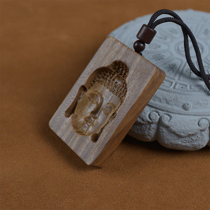 Colgante con símbolo positivo de Buda de sándalo verde y Buddha Stones de Buda - image 4