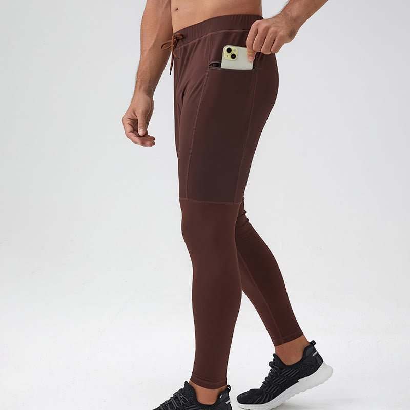 Pantalones deportivos de cintura alta con diseño de Buddha Stones, transpirables y de secado rápido para hombre con bolsillo con cremallera - image 1
