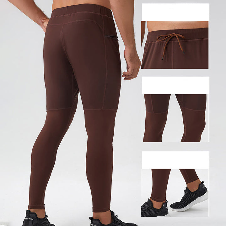Pantalones deportivos de cintura alta con diseño de Buddha Stones, transpirables y de secado rápido para hombre con bolsillo con cremallera - image 5