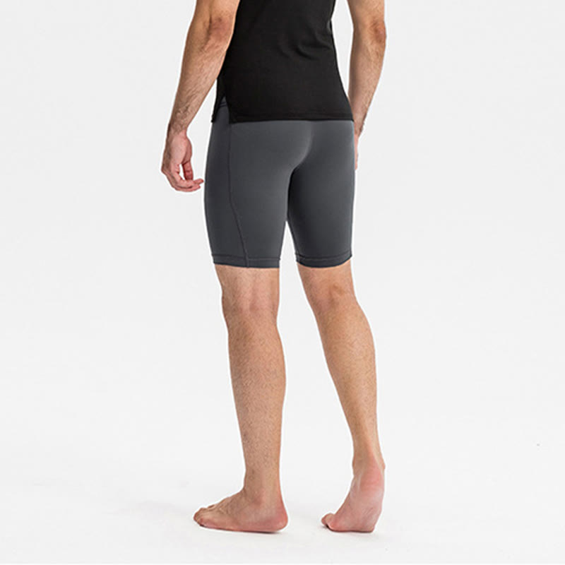 Pantalones cortos deportivos de secado rápido, ajustados y elásticos de Buddha Stones para hombre con bolsillos con cremallera - image 5