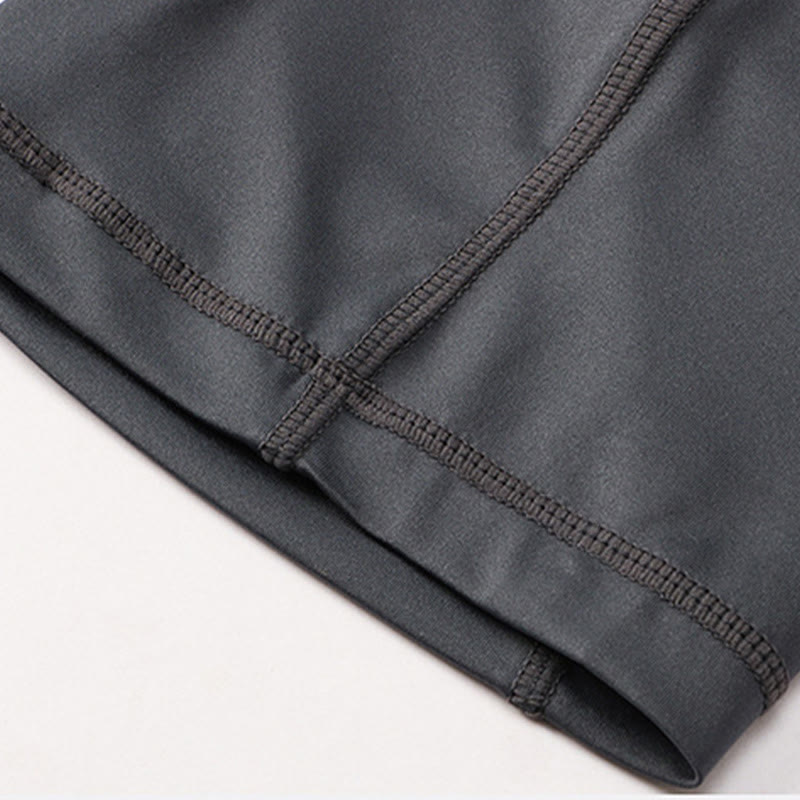 Pantalones cortos deportivos de secado rápido, ajustados y elásticos de Buddha Stones para hombre con bolsillos con cremallera