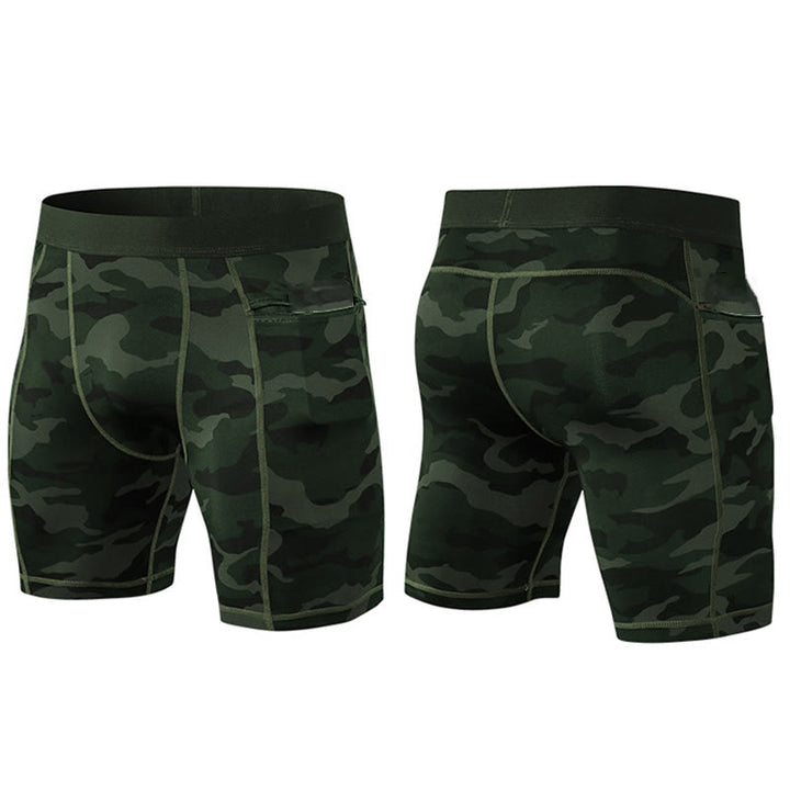 Pantalones cortos deportivos de secado rápido, ajustados y elásticos de Buddha Stones para hombre con bolsillos con cremallera