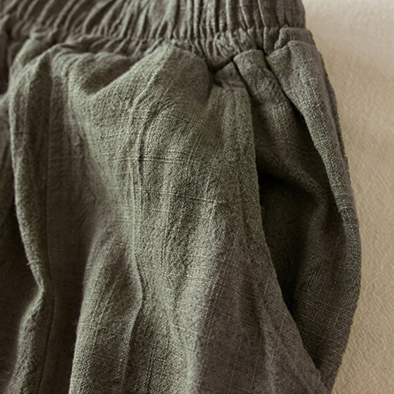 Pantalones cortos holgados de pierna recta estilo casual Buddha Stones, de 7 a 8 pulgadas de largo, estilo harem para mujer con bolsillos. - image 15