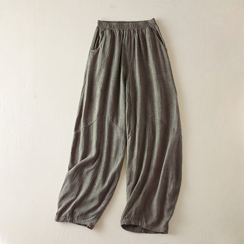 Pantalones harén de algodón para mujer, informales, holgados, de pierna recta, de longitud 7-8, con bolsillos y estampado de Buddha Stones - Gris pizarra - US8-10，UK/AU12-14，EU40-42 (2XL) - image 7