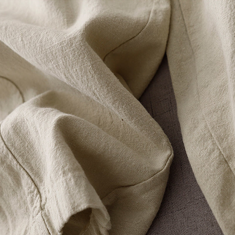 Pantalones harén de lino y algodón para mujer, de largo 7-8, informales, con bolsillos y estampado Buddha Stones - image 10