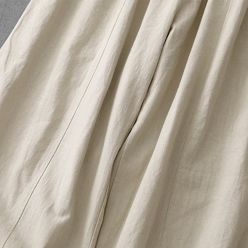 Pantalones harén de lino y algodón para mujer, de largo 7-8, informales, con bolsillos y estampado Buddha Stones - image 5