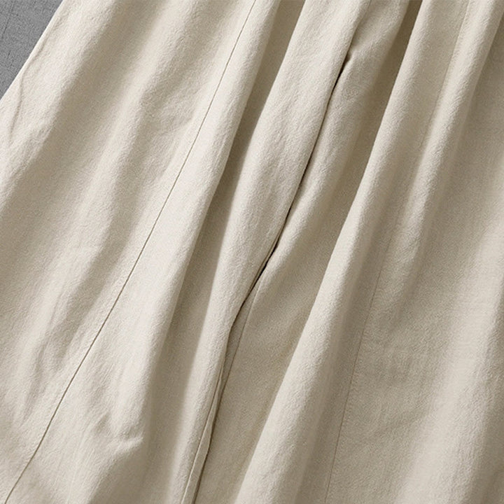 Pantalones harén de lino y algodón para mujer, de largo 7-8, informales, con bolsillos y estampado Buddha Stones - image 5