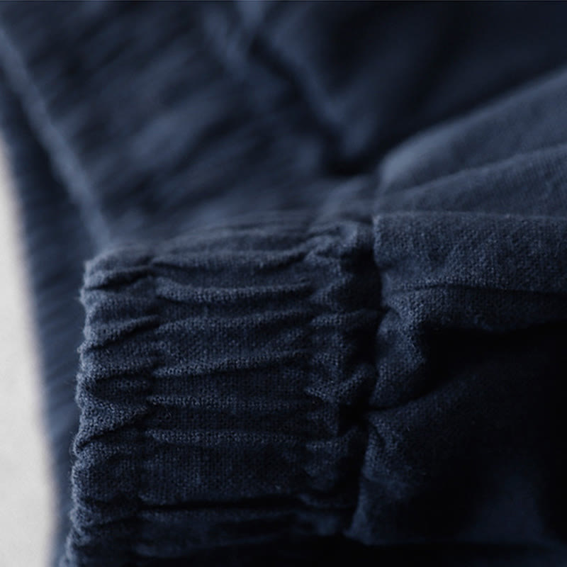 Pantalones harén de lino y algodón para mujer, de largo 7-8, informales, con bolsillos y estampado Buddha Stones