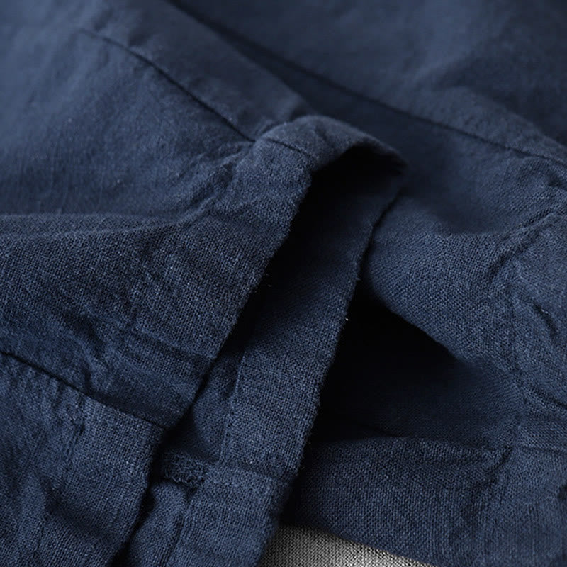 Pantalones harén de lino y algodón para mujer, de largo 7-8, informales, con bolsillos y estampado Buddha Stones