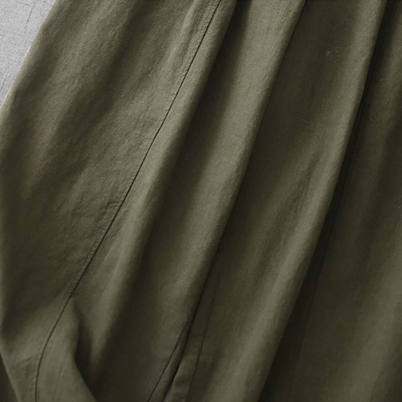 Pantalones harén de lino y algodón para mujer, de largo 7-8, informales, con bolsillos y estampado Buddha Stones - image 30