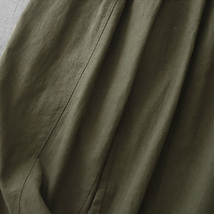 Pantalones harén de lino y algodón para mujer, de largo 7-8, informales, con bolsillos y estampado Buddha Stones - image 30