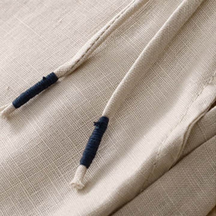 Pantalones anchos de lino y algodón para mujer, de talle alto, informales, con bolsillos y estampado de Buddha Stones - image 11