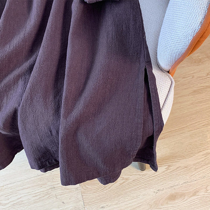 Camisa informal de lino y algodón de manga larga con cuello alto y botones de rana para mujer de Buddha Stones - image 10