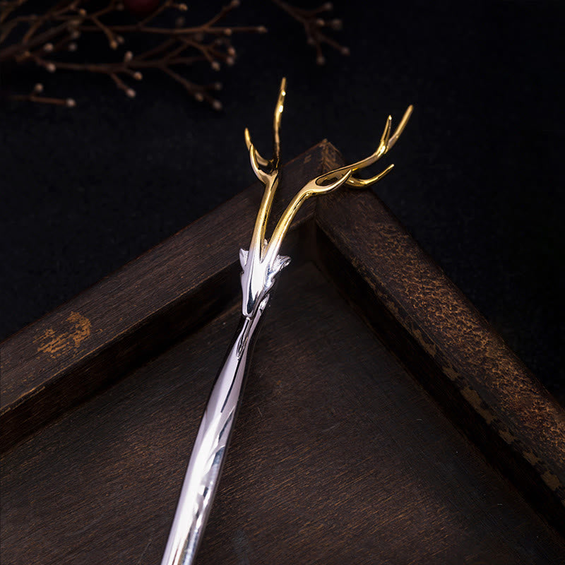 Horquilla protectora de asta de ciervo de plata de ley 925 con Buddha Stones - image 4