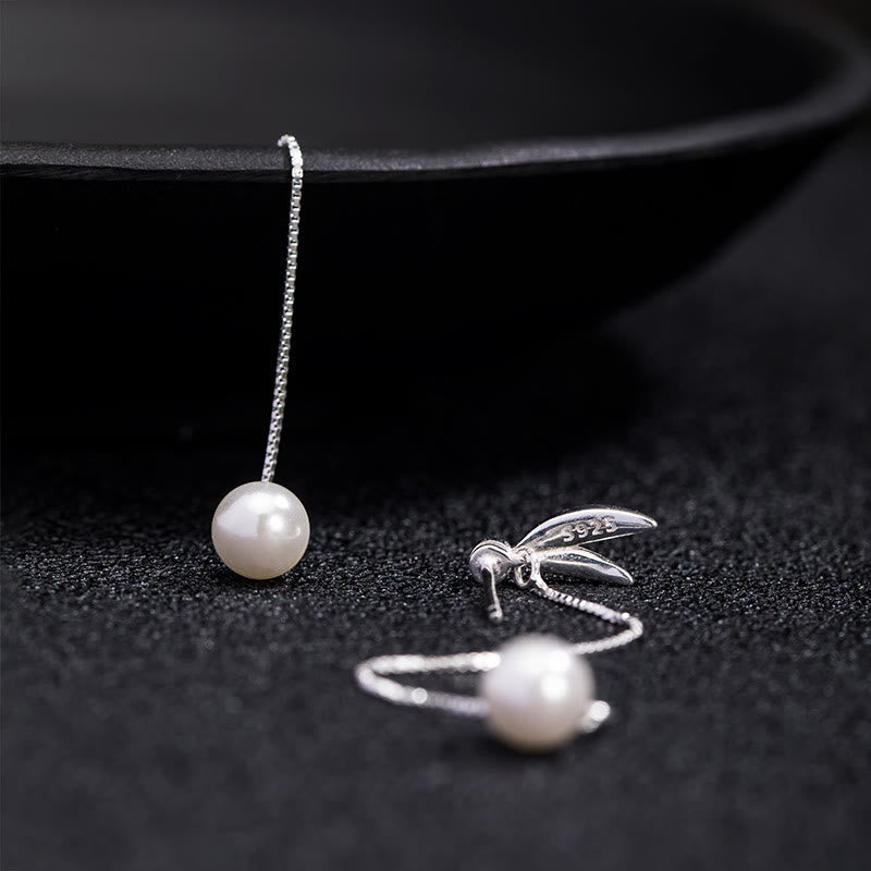 Pendientes colgantes con protección de hojas de bambú, circonitas y perlas de plata de ley 925 con Buddha Stones - image 3