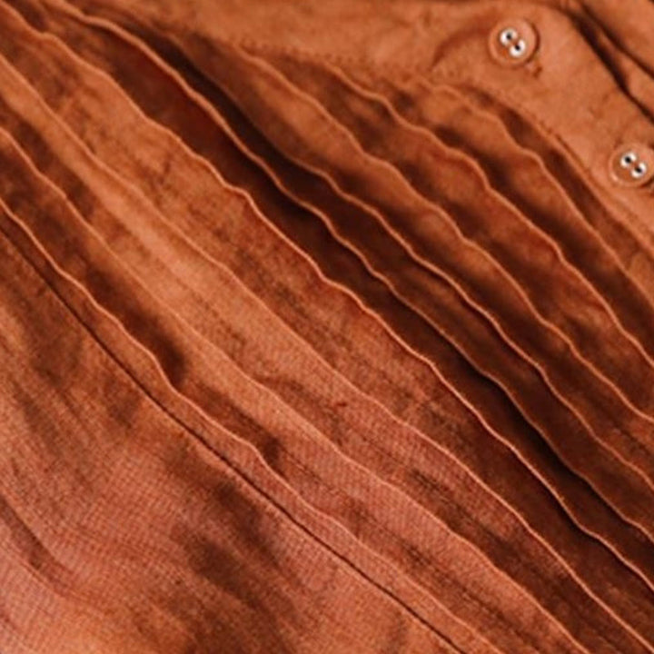Vestido midi informal con diseño de acordeón, cuello en V, media manga y bolsillos, de Buddha Stones - image 14