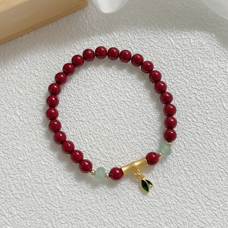 Pulsera de concentración de bambú y cinabrio con Buddha Stones