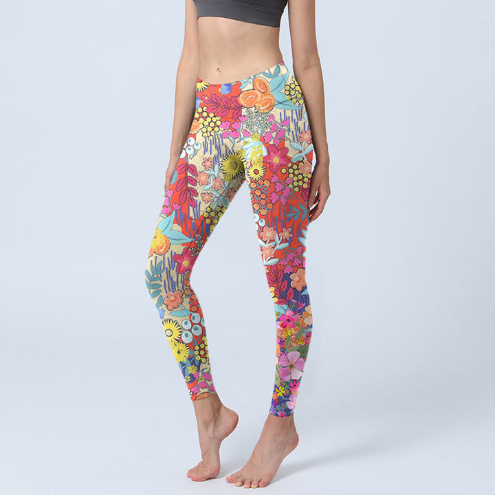 Leggings de yoga para mujer con estampado de Buddha Stones - Rojo violeta pálido - US18，UK/AU22，EU50 (4XL) - image 0