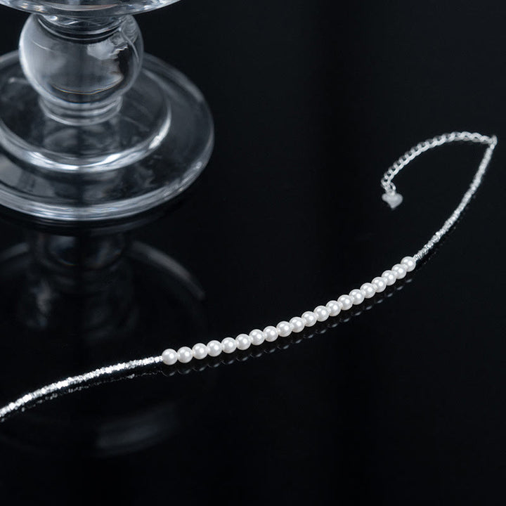 Tobillera protectora con cuentas de perla de plata de ley 925 y Buddha Stones