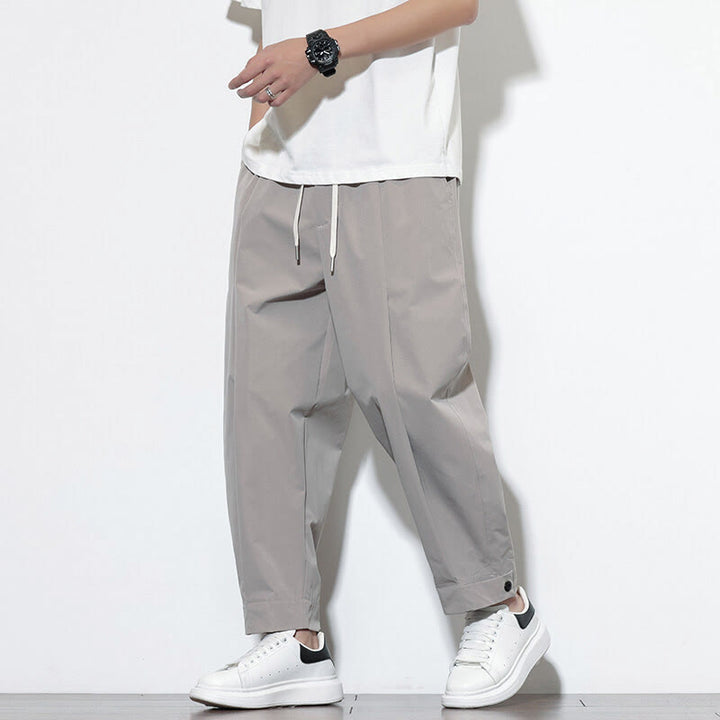 Pantalones harem para hombre con cordón ajustable, estampado Buddha Stones, color liso, estilo casual, con bolsillos. - image 7