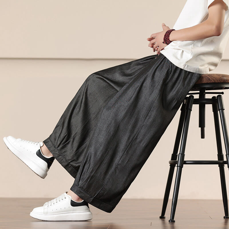 Pantalones anchos con cordón y bolsillos para hombre, de color liso, con estampado de Buddha Stones de primavera - image 1